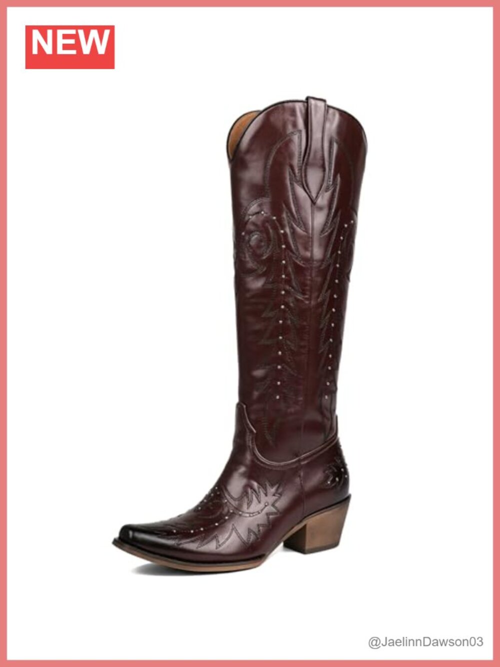 Women's Embroidered Cowboy Boots Knee High Snip Toe Western Tall Boots